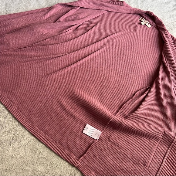 Anthropologie Dolan Left Coast Collection Ribbed Knit Cardigan Sweater Rose Pink - Picture 8 of 11